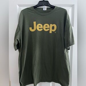 Jeep Men's Olive Green Tee with Gold Logo